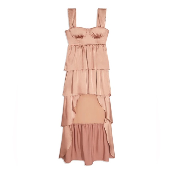Weworewhat Dresses | Weworewhat Corset High Low Satin Charmeuse Maxi Dress | Color: Pink/Tan | Size: 4 | Amandachomik's Closet Weworewhat Dresses | Weworewhat Corset High Low Satin Charmeuse Maxi Dress | Color: Pink/Tan | Size: 4 | Amandachomik's Closet